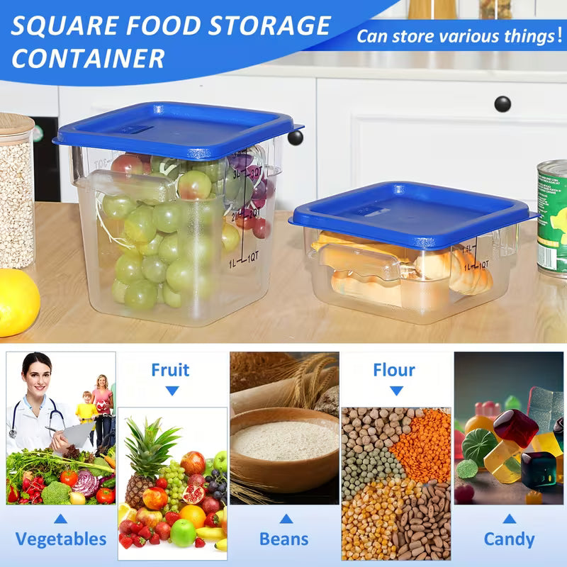 8-Piece Square Food Storage Containers Set with Lids
