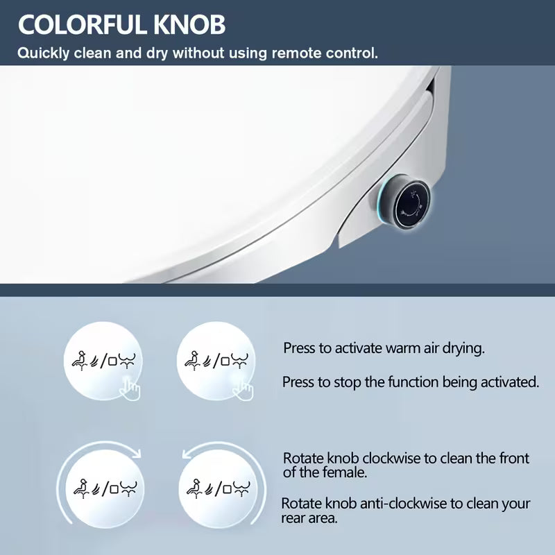 Bidet Toilet Seat with Warm Water and Remote Control