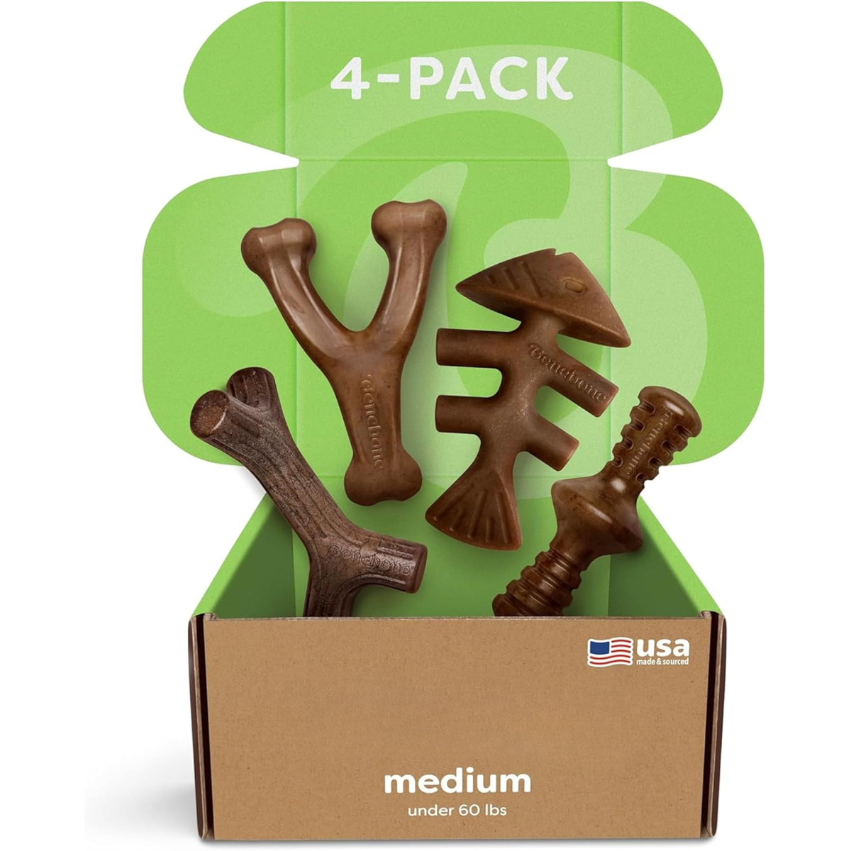 Durable Dog Chew Toys – 4-Pack, Dogs Under 60 lb