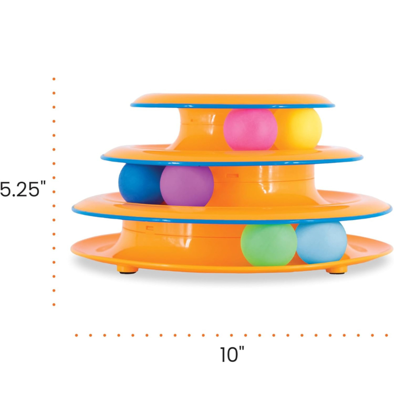 Interactive 3-Tier Cat Track Toy with Spinning Balls