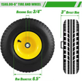 15x6.00-6 Tubeless Lawn Mower Front Tire Assembly