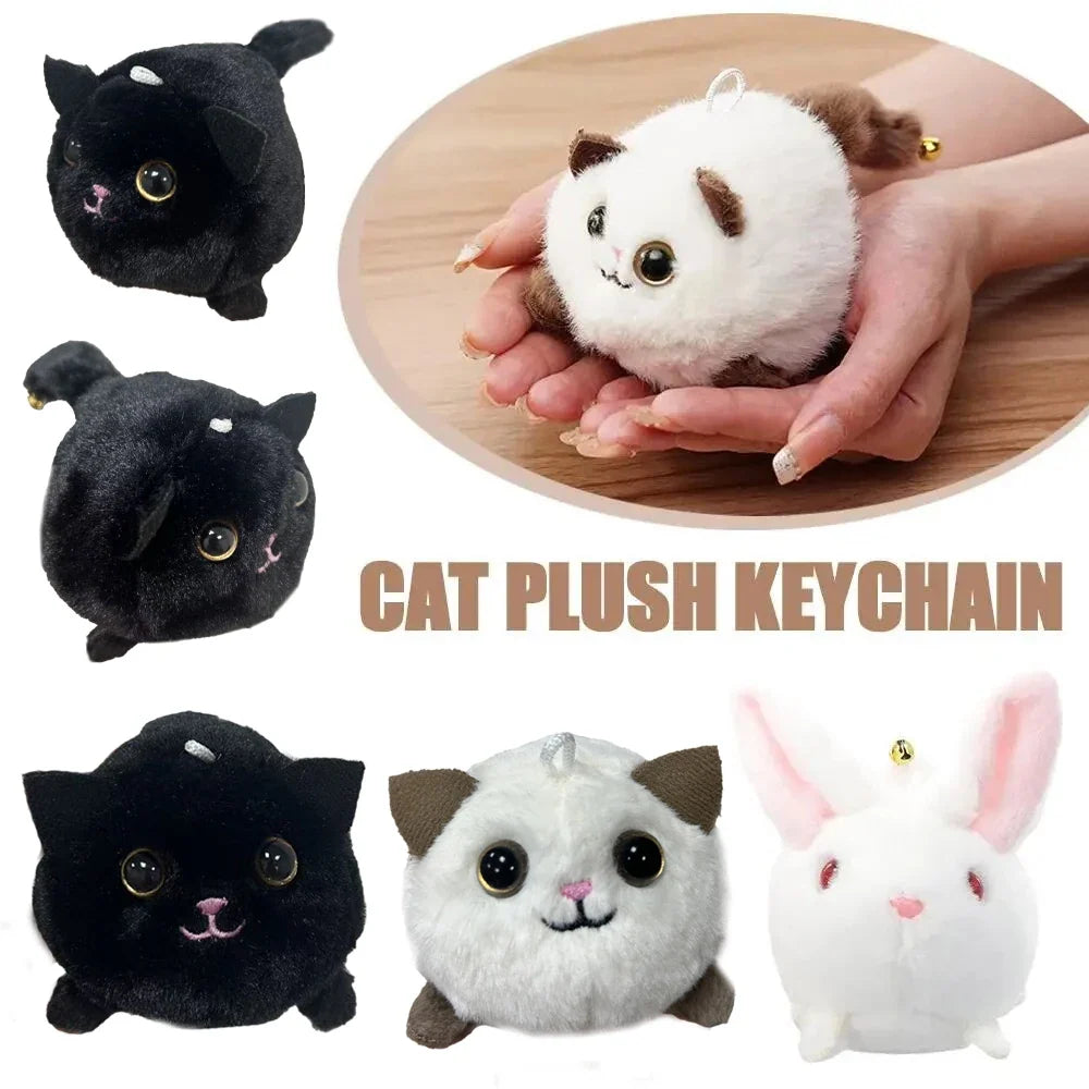 Wagging-Tail Cat Plush Keychain