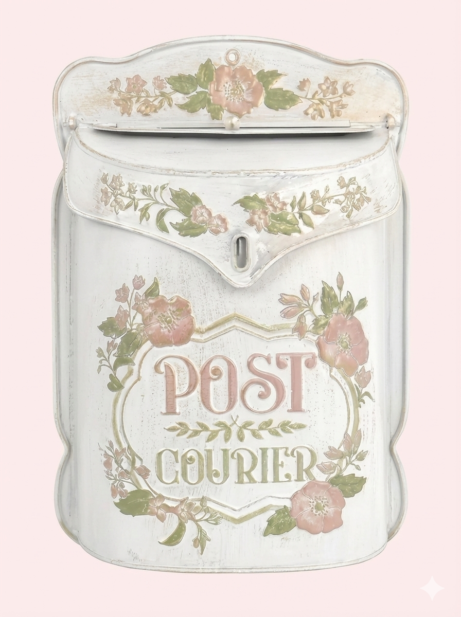 Vintage Farmhouse Wall-Mounted Post Box Mailbox Metal Letter Box Outdoor
