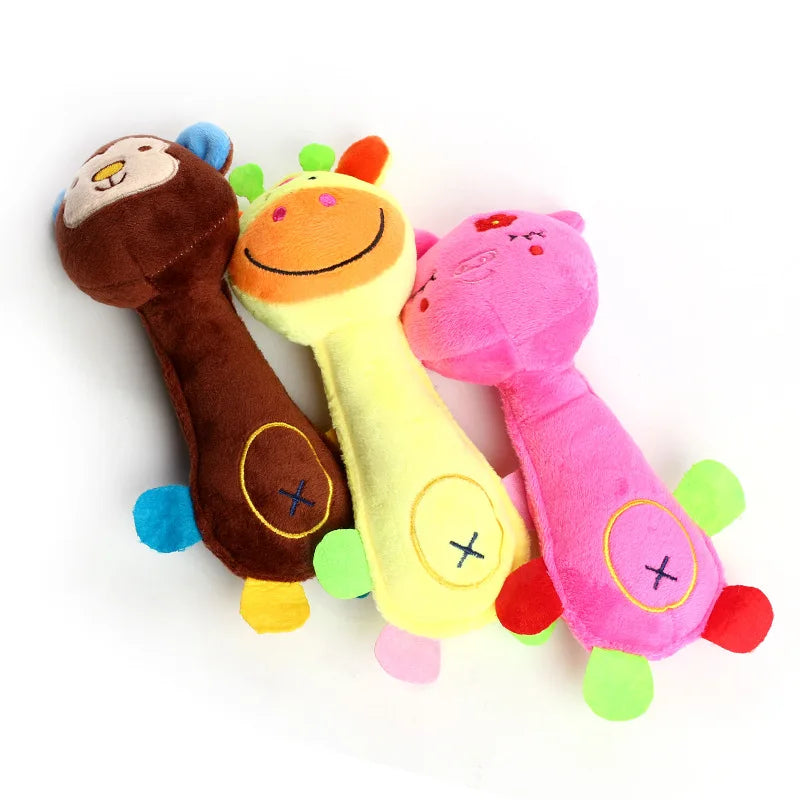 Squeaky Plush Animal Chew Toy for Dogs