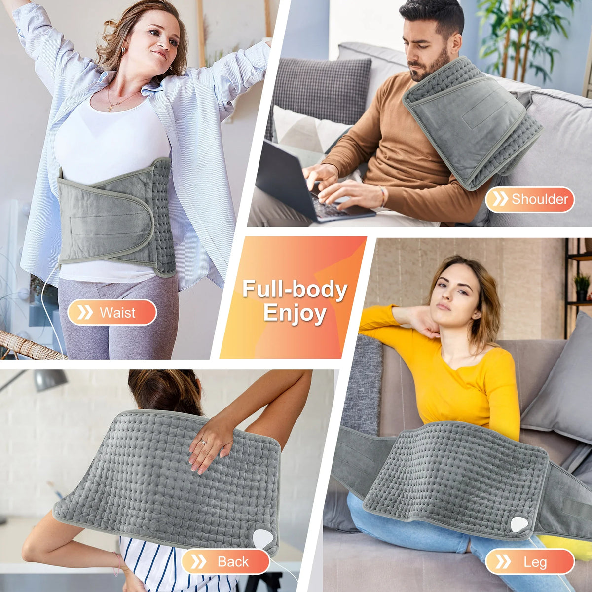 Adjustable Electric Heating Belt for Back and Waist