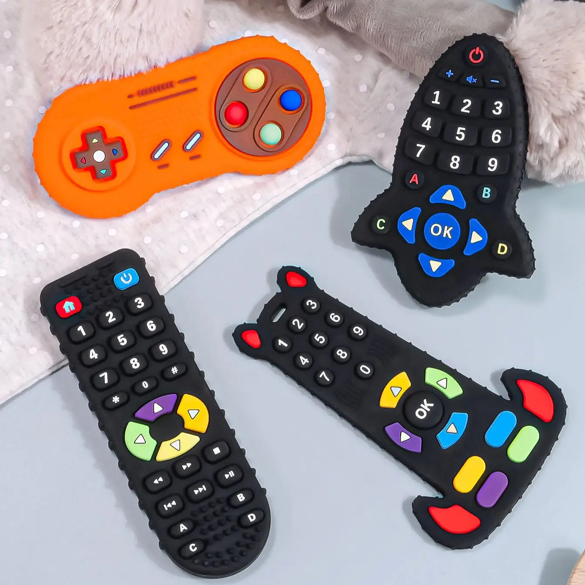 BPA-Free Silicone Remote-Control Baby Teether