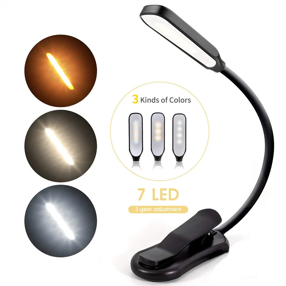 Rechargeable 7-LED Clip-On Reading Light