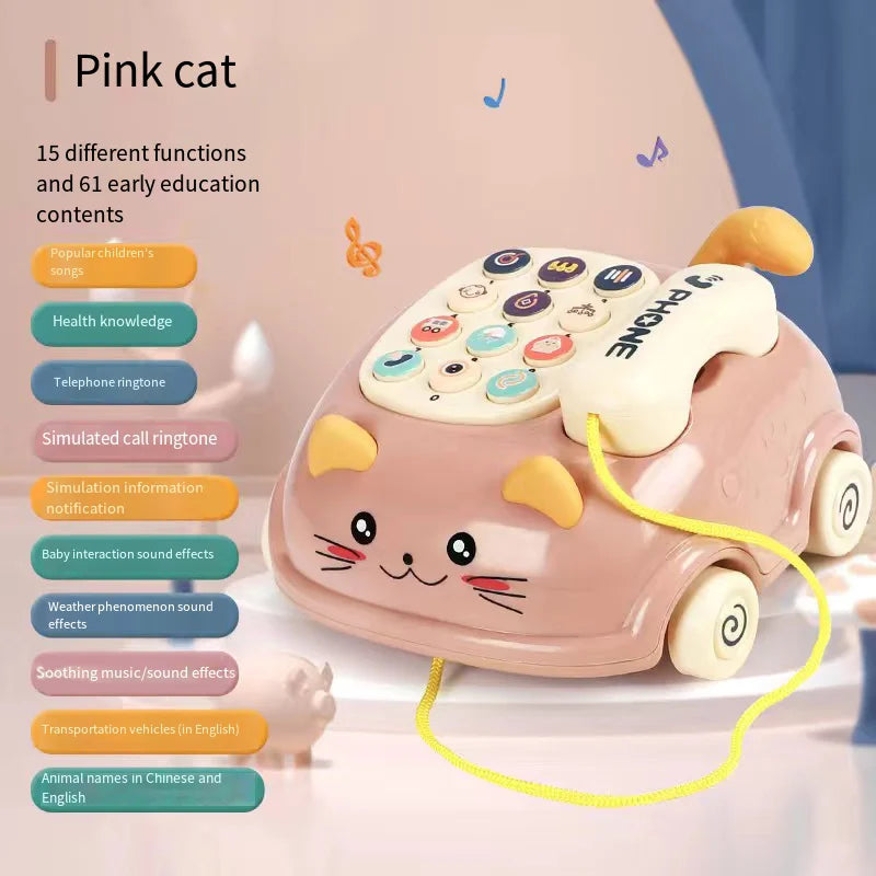 Interactive Baby Storytelling Toy Phone with Lights and Music