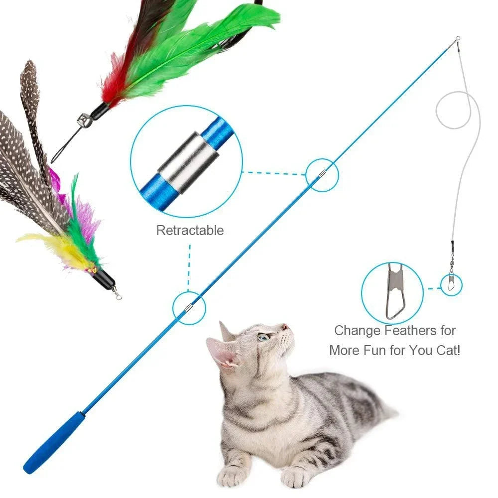 Cat Feather Teaser Toys – 11-Piece Set