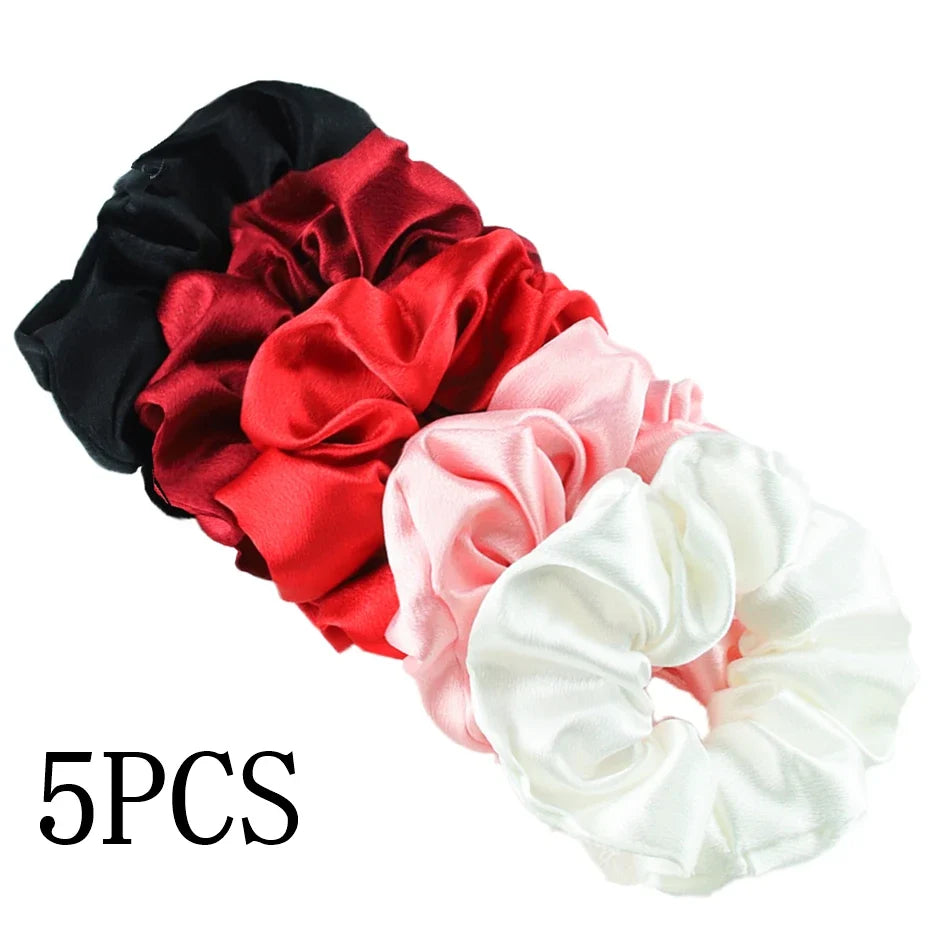 Satin Hair Scrunchies Set – Multiple Pack Sizes