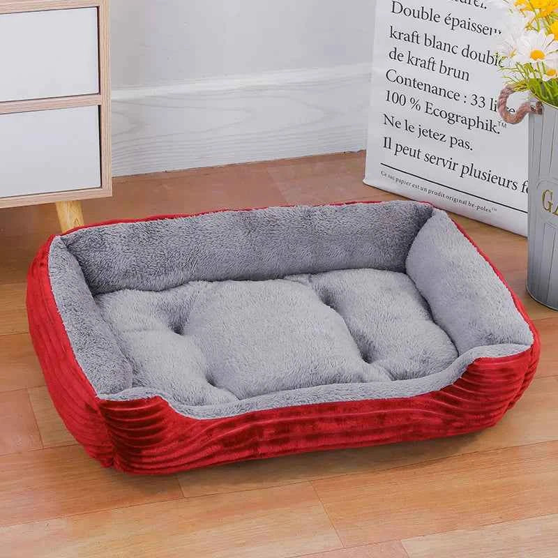 Plaid Winter Pet Bed for Cats and Dogs