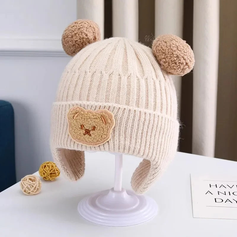 Knitted Baby Hat with Bear Ears