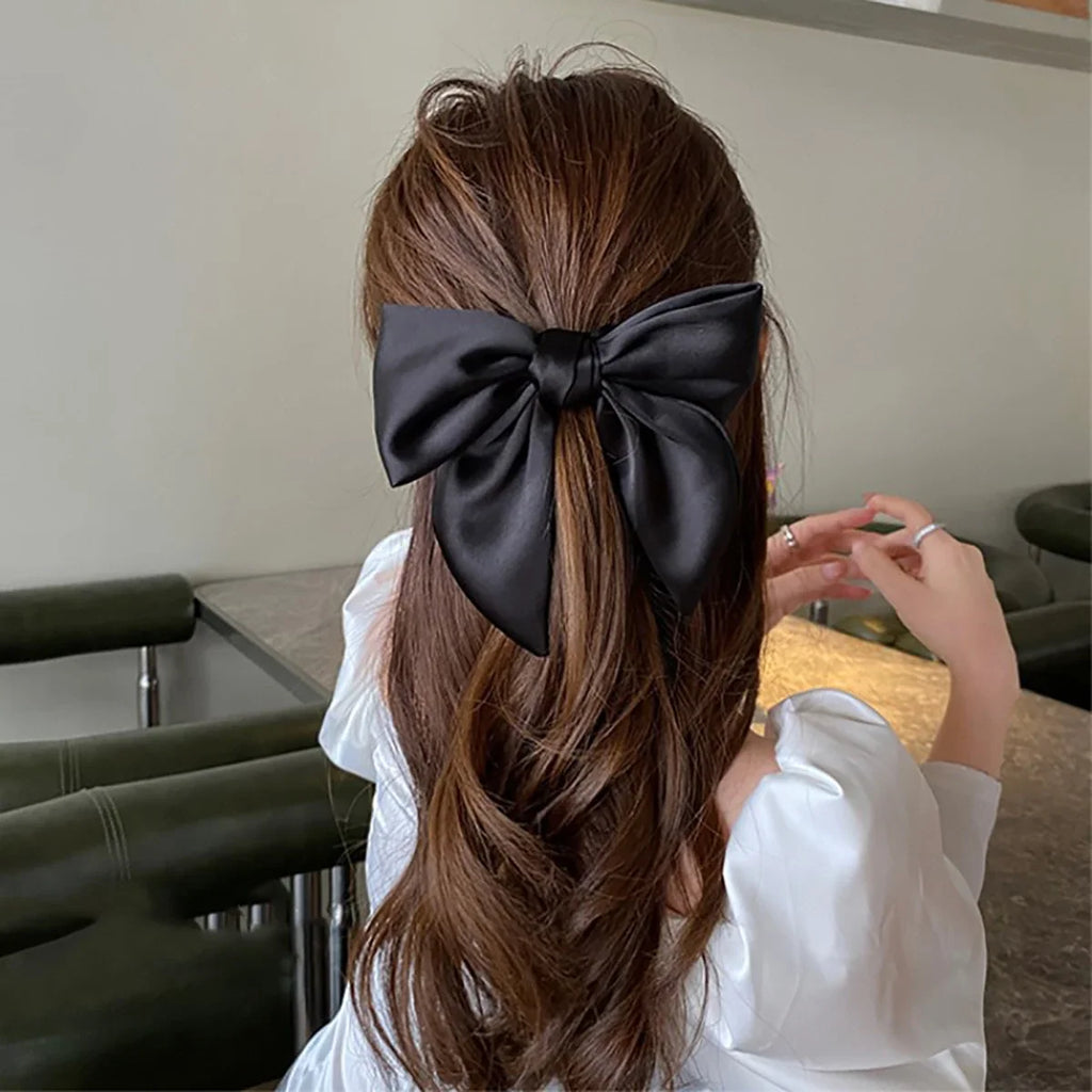 Large Satin Bow Hair Tie