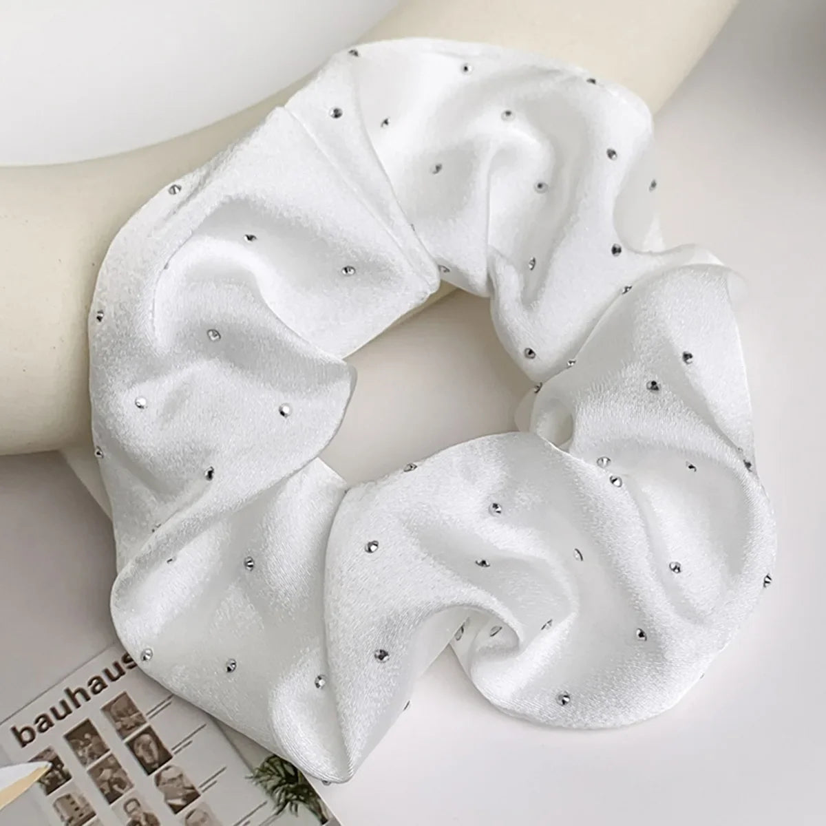 Rhinestone Satin Scrunchies – Hair Ties