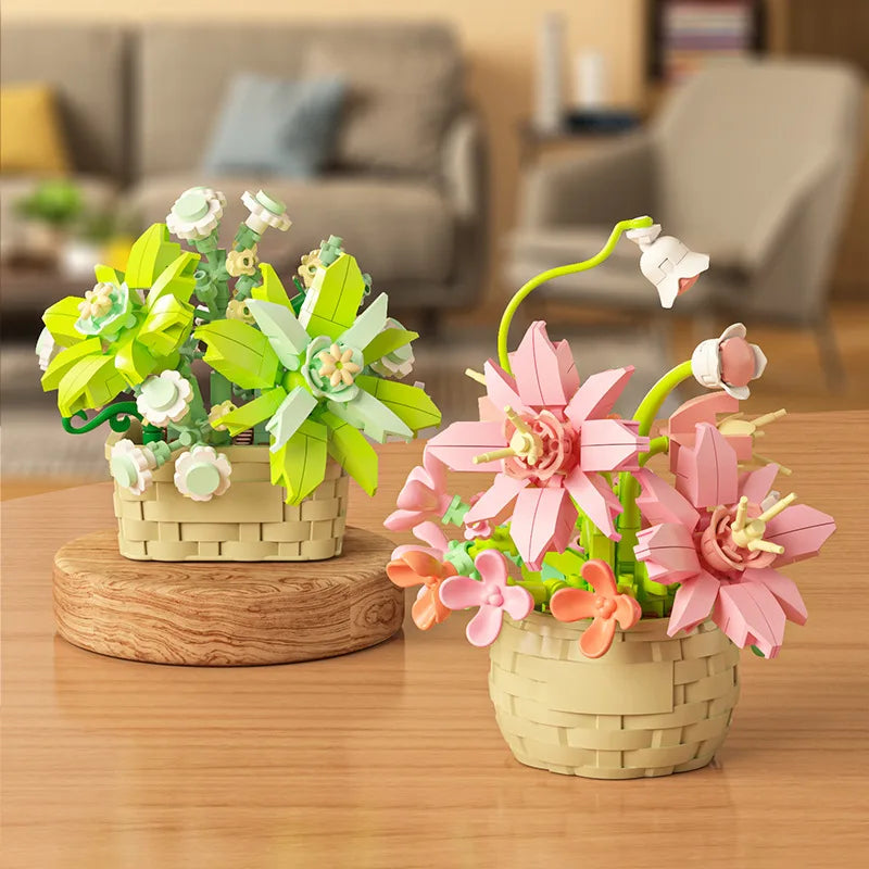 Potted Flower and Succulent Building Block Kit