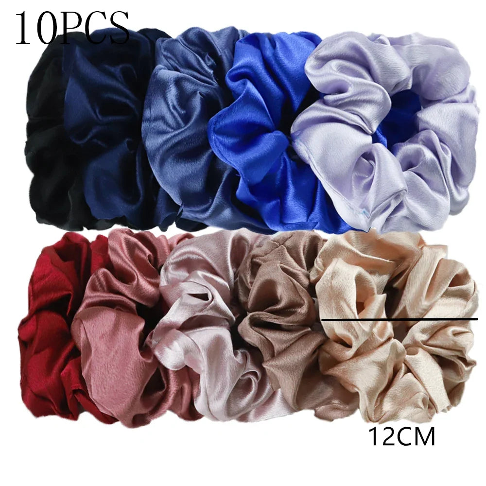 Satin Hair Scrunchies Set – Multiple Pack Sizes