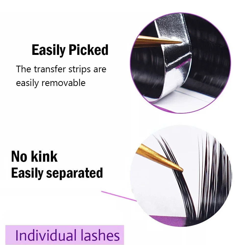 Black Matte Individual Eyelash Extensions – 16 Rows