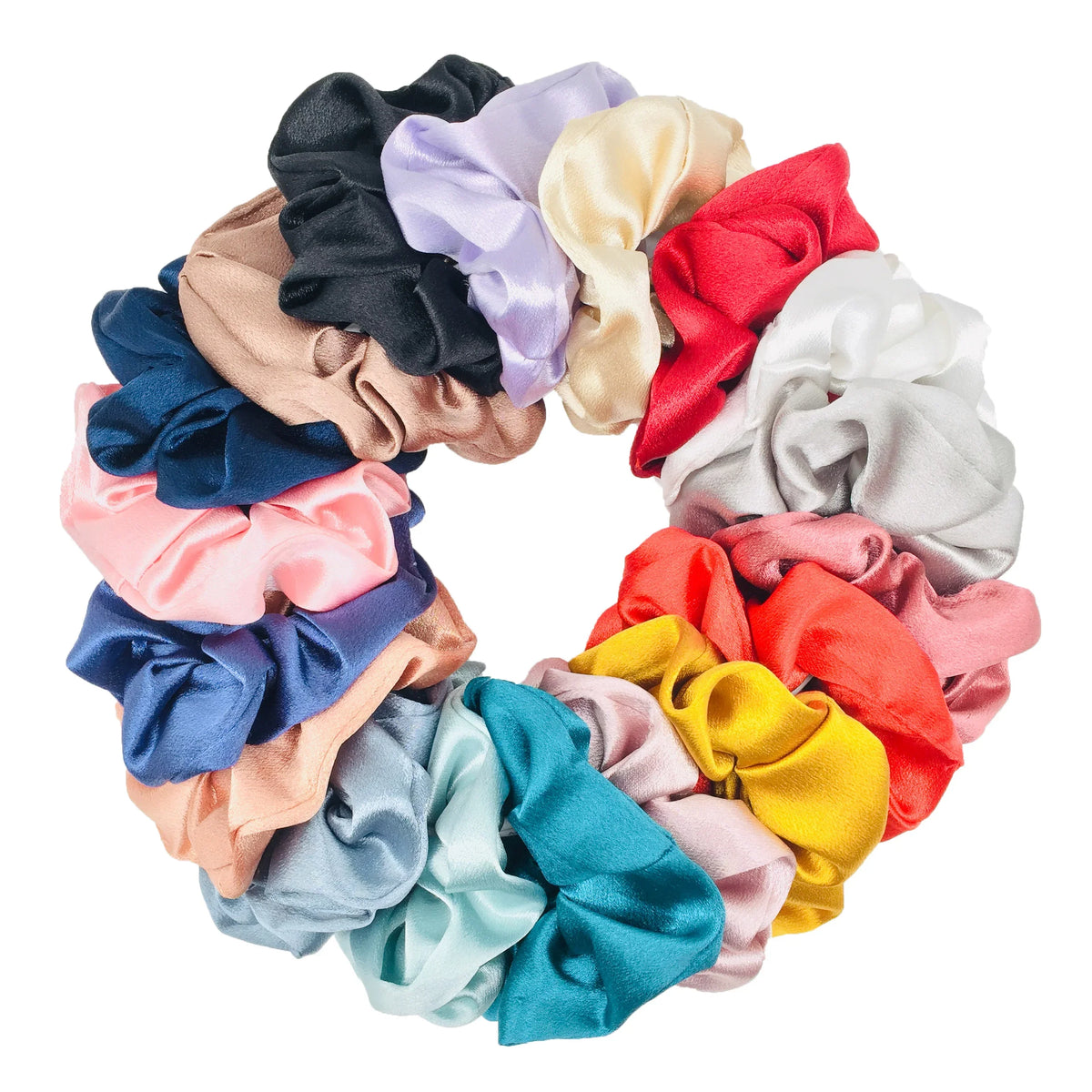 Satin Hair Scrunchies Set – Multiple Pack Sizes