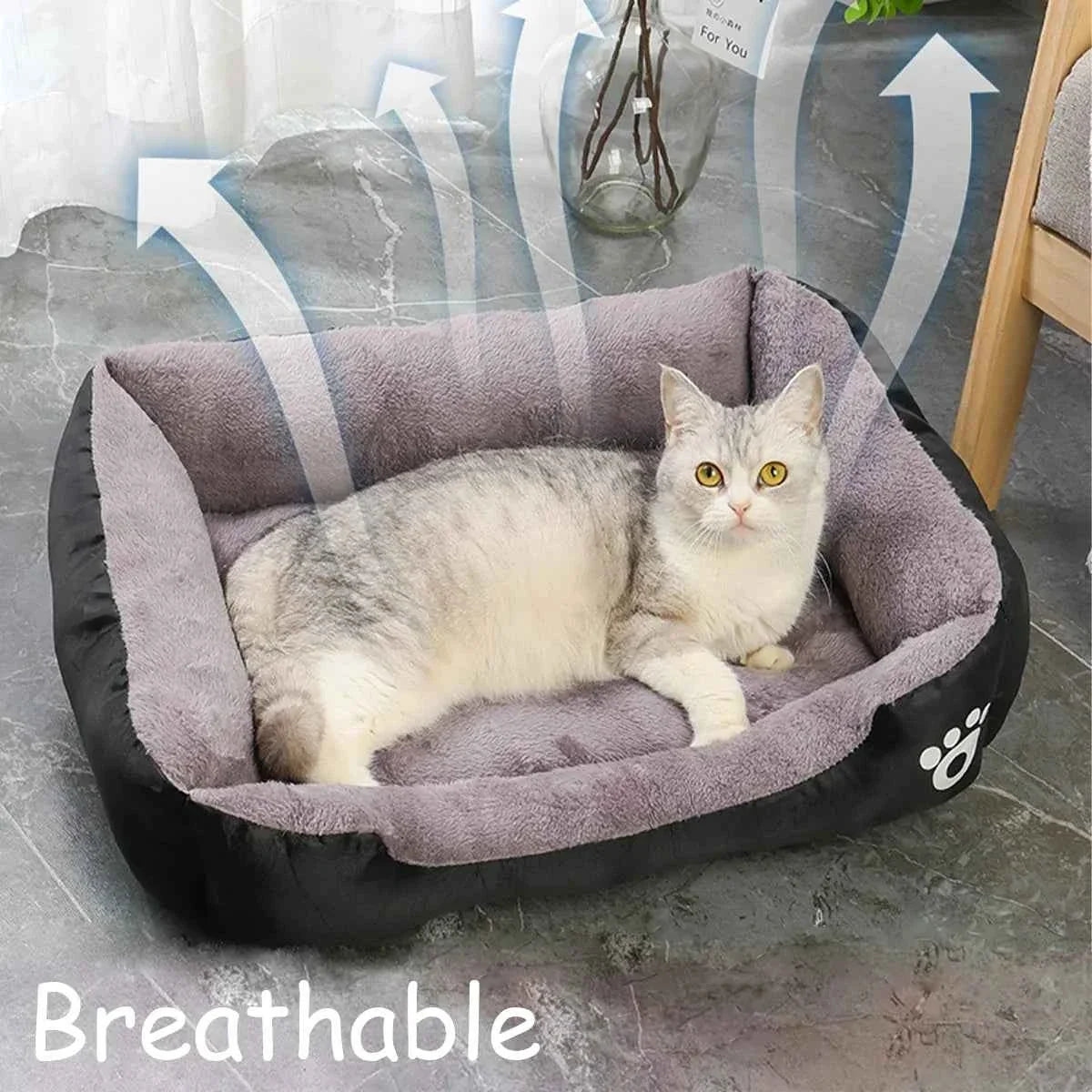 Plaid Winter Pet Bed for Cats and Dogs