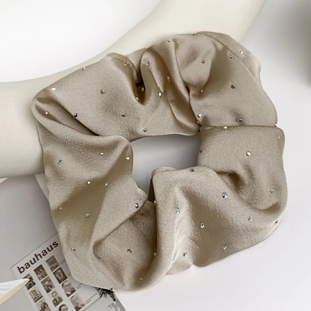 Rhinestone Satin Scrunchies – Hair Ties