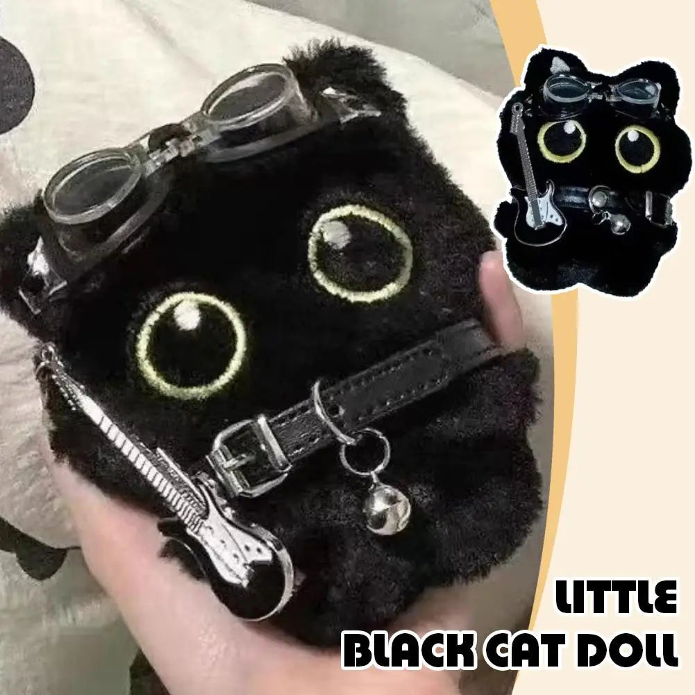 Black Cat Rock-Music Plush Keychain – 15 cm