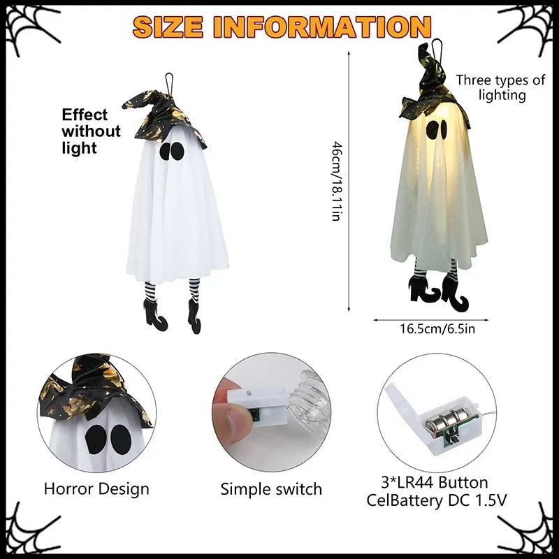 LED Hanging Witch or Ghost Halloween Decoration
