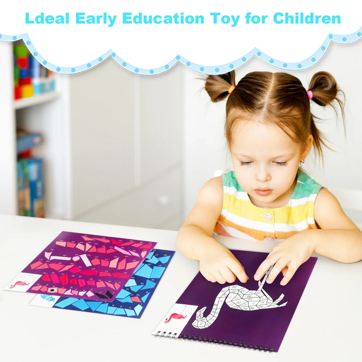 Sticker-by-Number Activity Book for Kids Ages 4–8