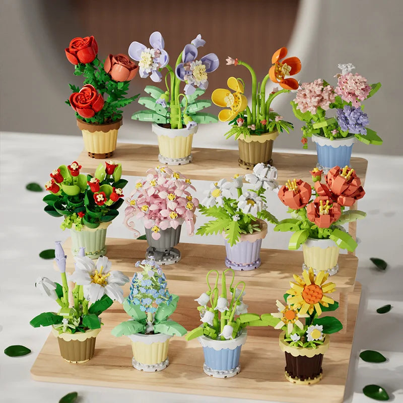 Flower Bouquet Building Block Set – Roses and Sunflowers