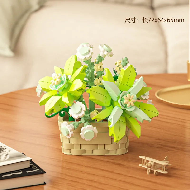 Potted Flower and Succulent Building Block Kit