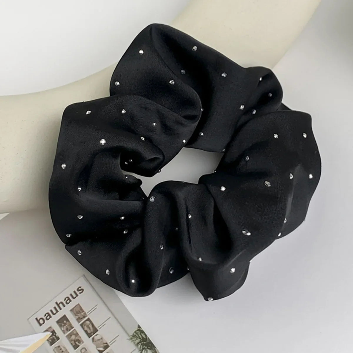 Rhinestone Satin Scrunchies – Hair Ties