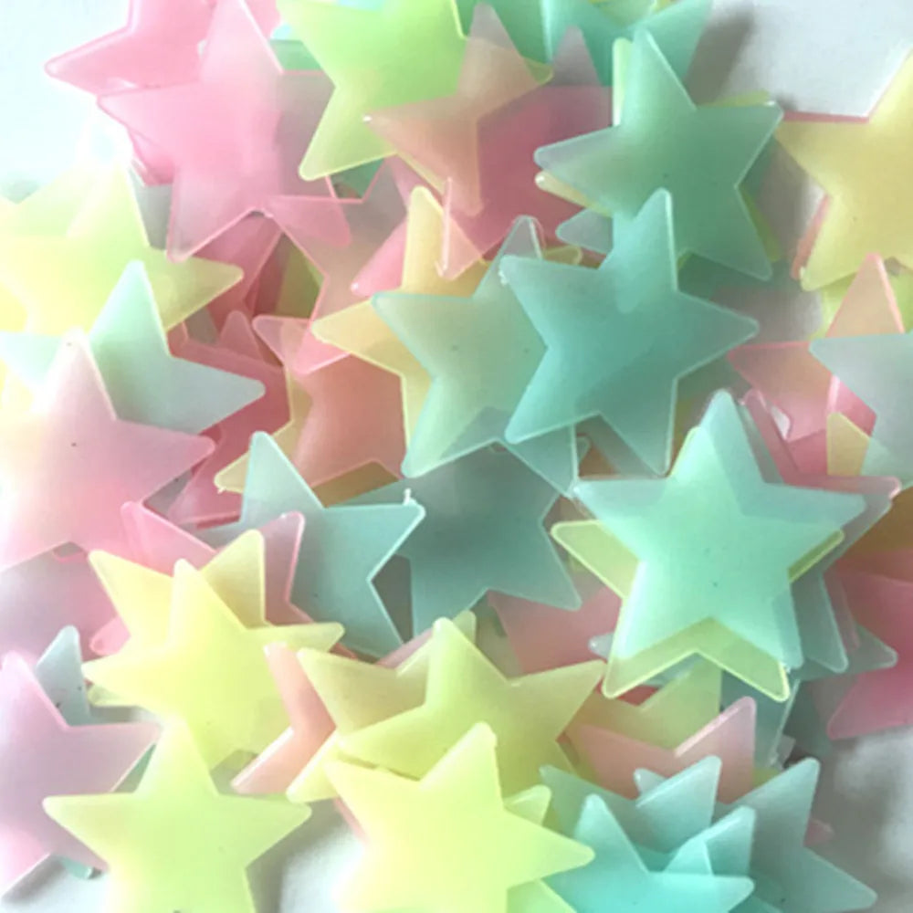 Glow-in-the-Dark Star Wall Stickers – 100 Pieces