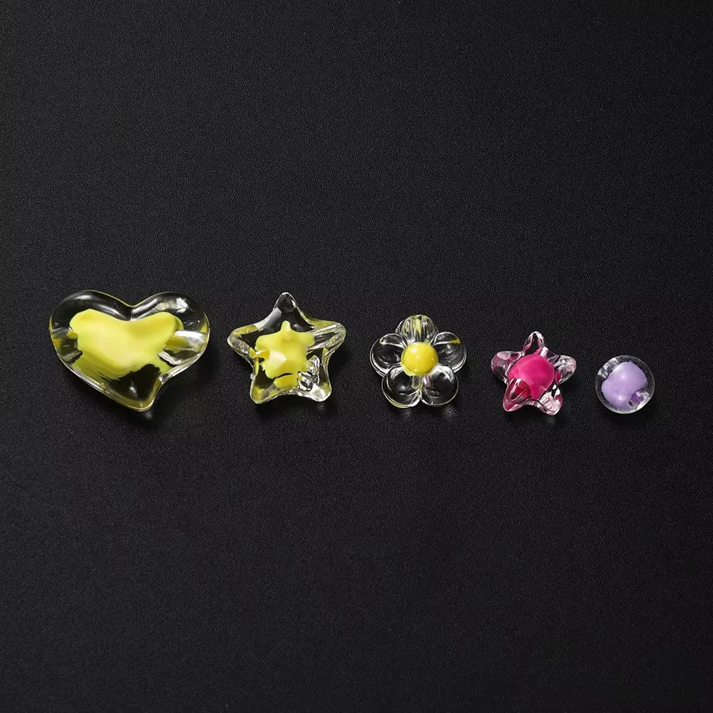 Heart-Shaped Acrylic Beads – 174-Piece Jewelry Kit