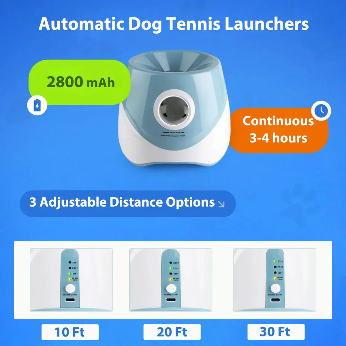 Automatic Rechargeable Dog Tennis Ball Launcher