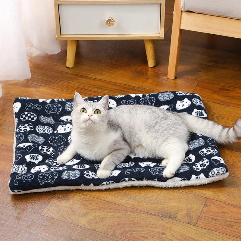 Thicken Flannel Cat Mat – Soft Winter Sleeping Cushion for Cats & Small Dogs