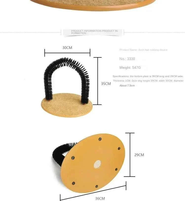 Cat Self-Grooming Arch with Scratching Base