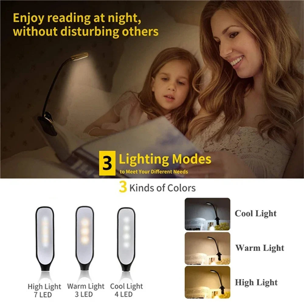 Rechargeable 7-LED Clip-On Reading Light