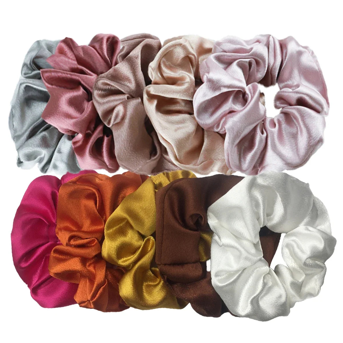 Satin Hair Scrunchies Set – Multiple Pack Sizes