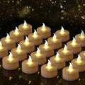 Warm Yellow LED Flameless Tea Lights – 12-Pack