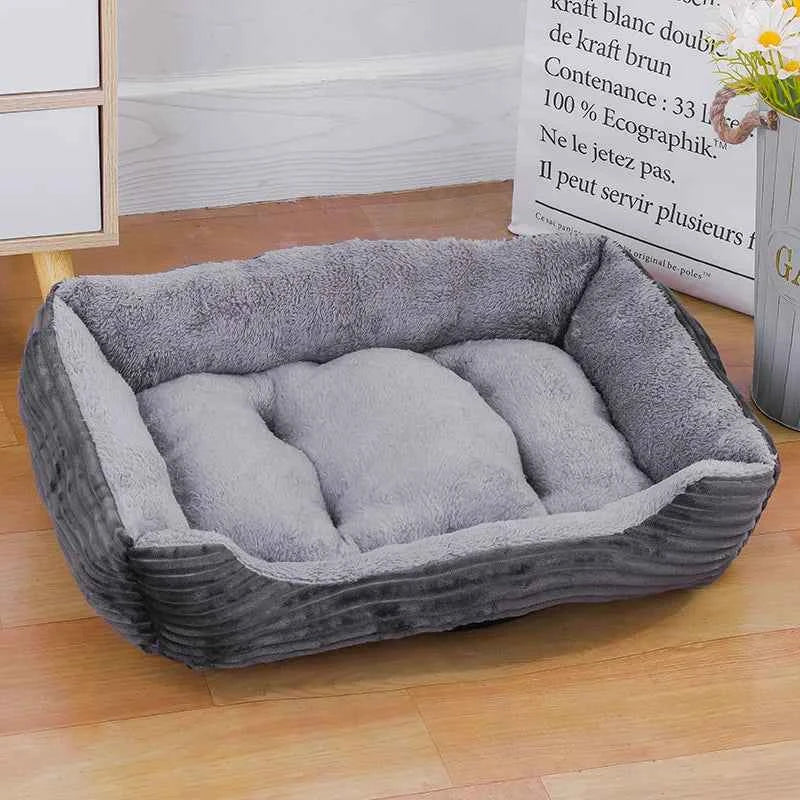 Plaid Winter Pet Bed for Cats and Dogs