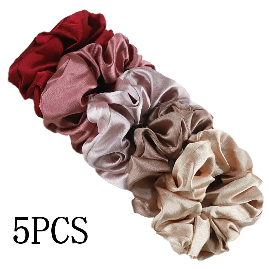 Satin Hair Scrunchies Set – Multiple Pack Sizes