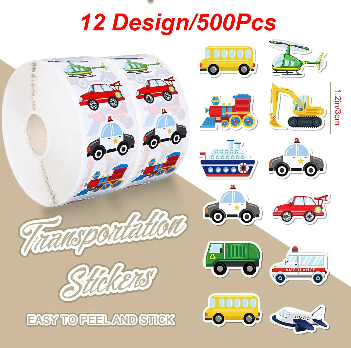 Construction Truck Stickers – 500 or 1,000 Pieces