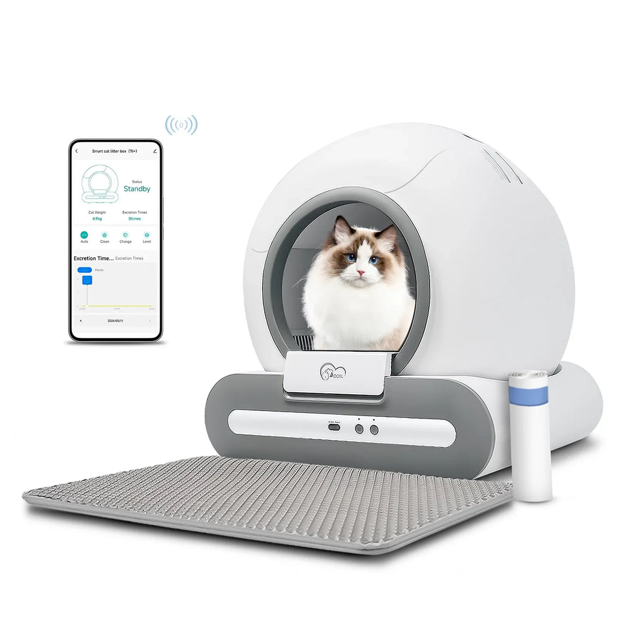 Self-Cleaning Automatic Cat Litter Box with App Control