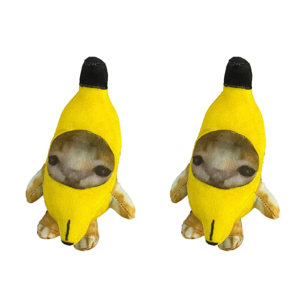 Banana Cat Plush Keychain with Sound