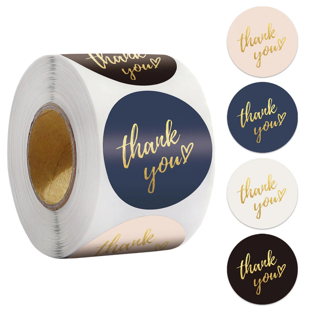 Blue Thank-You Stickers – 50 to 500 Pieces