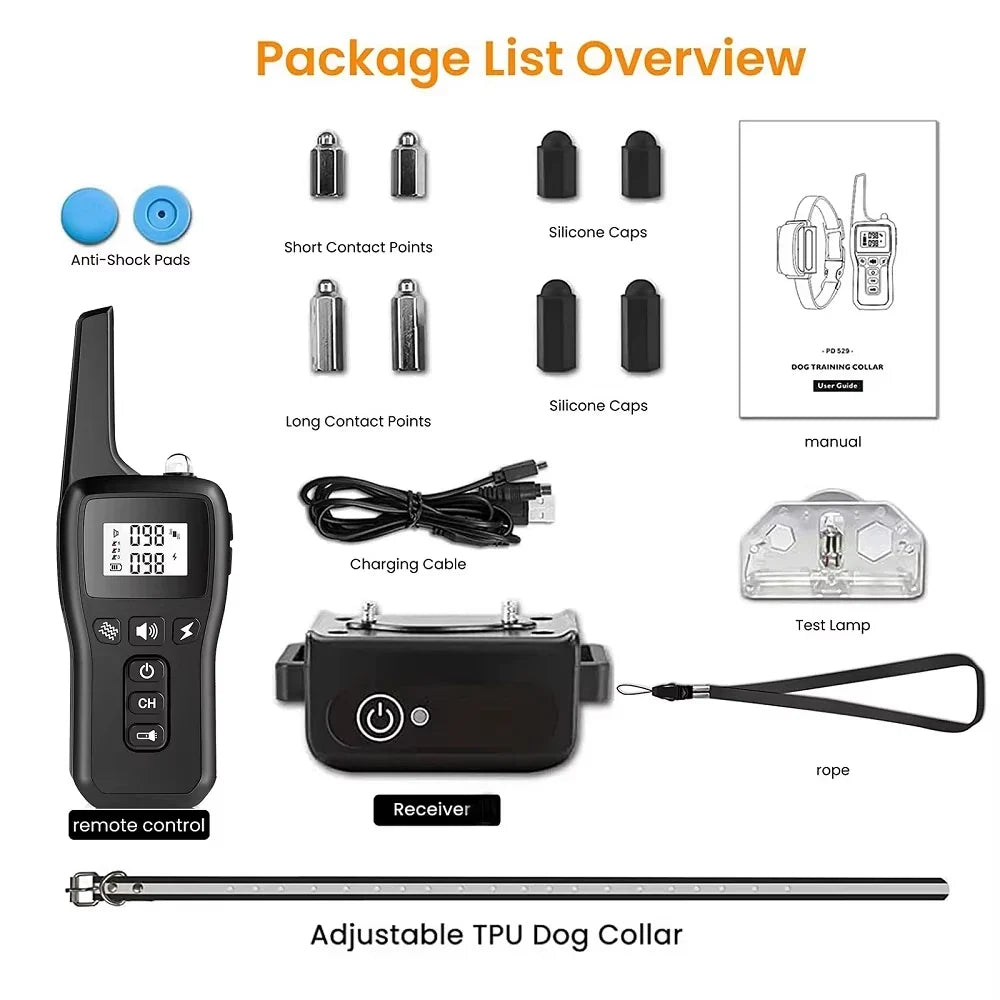 Rechargeable Dog Training Collar with Remote