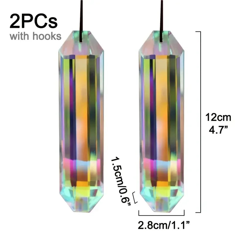 Crystal Sun-Catcher Window Prisms – 2-Piece Set