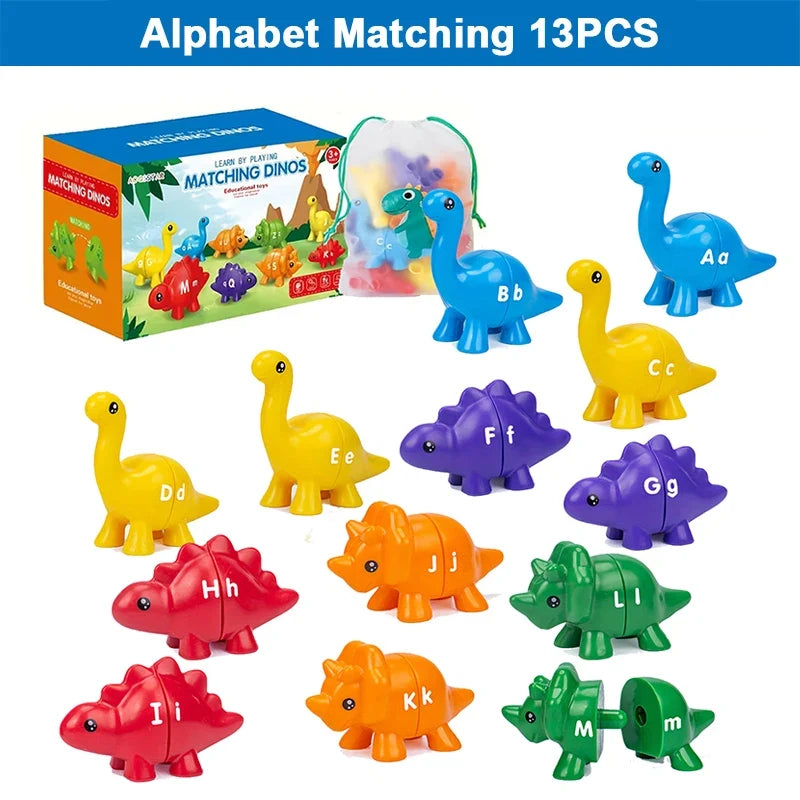 Dinosaur Alphabet and Number Matching Game