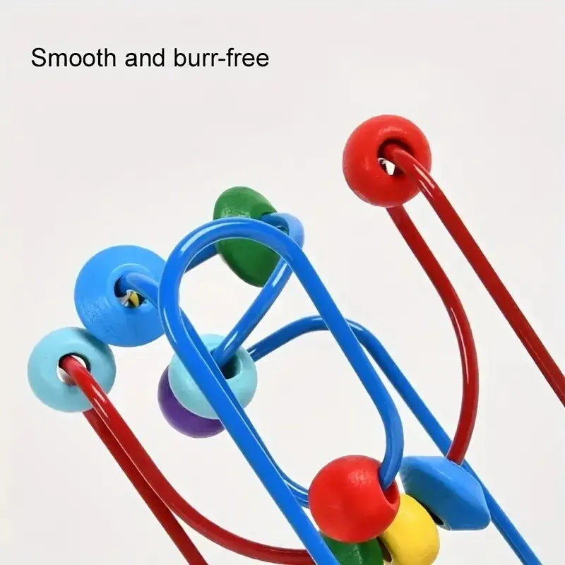Wooden Bead Maze Roller Coaster Toy for Preschoolers