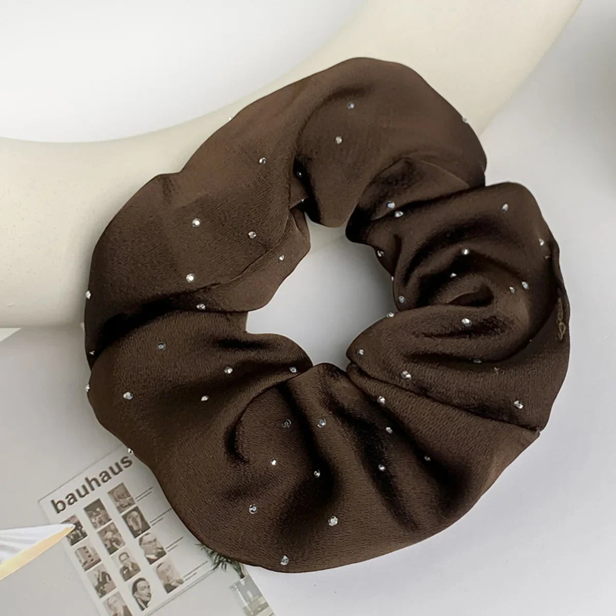 Rhinestone Satin Scrunchies – Hair Ties