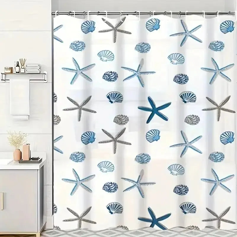 Patterned Waterproof PEVA Shower Curtain – 180 × 180 cm